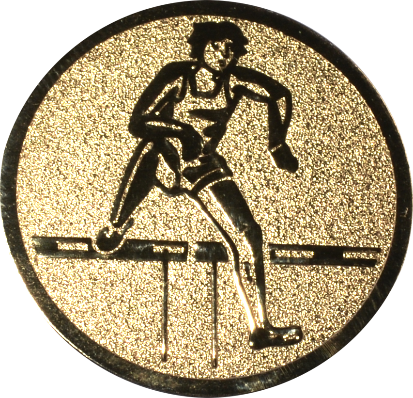 Emblem HÜRDENLAUF HERREN Ø 50 mm Gold