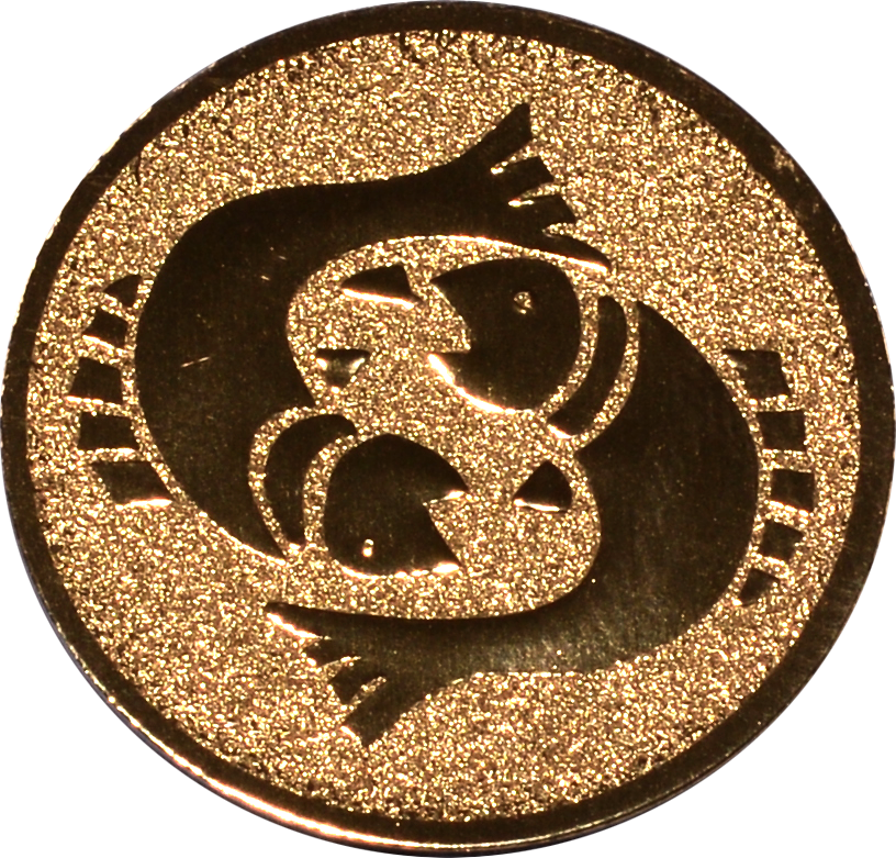 Emblem FISCHE Ø 25 mm Gold