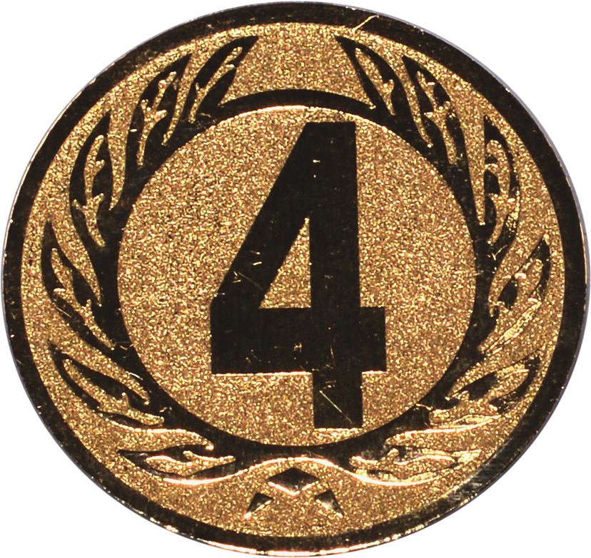 Emblem ZAHL 4 Ø 25 mm Gold