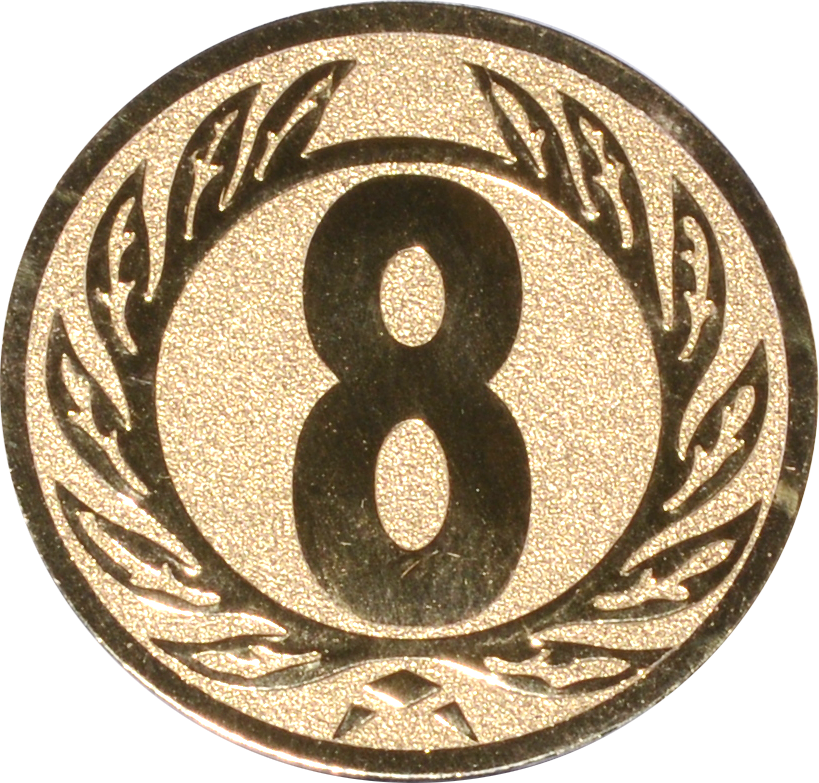 Emblem ZAHL 8 Ø 25 mm Gold