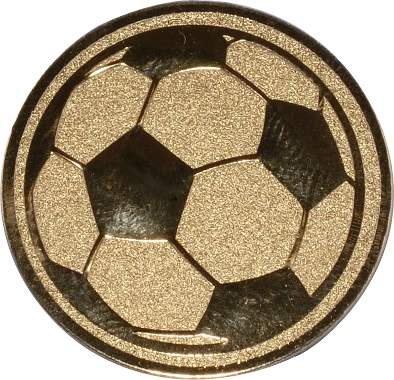 Emblem FUSSBALL Ø 25 mm Gold