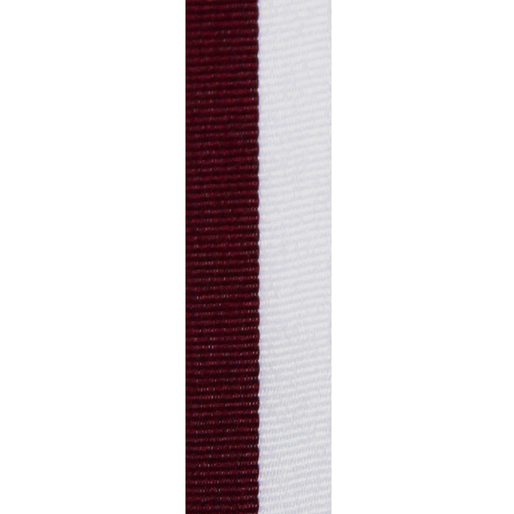 Medaillenband WEIß - DUNKELROT 22 mm