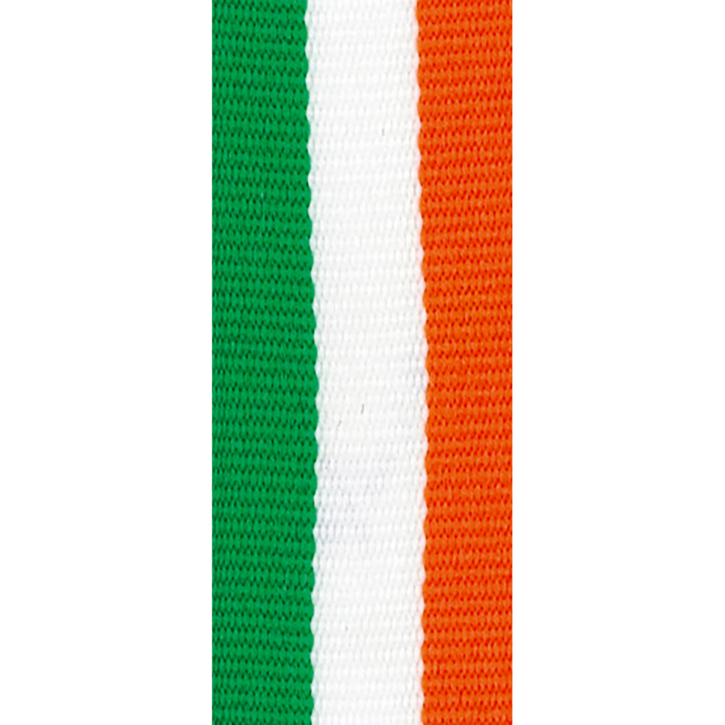 Medaillenband GRÜN-WEIß-ORANGE 22 mm