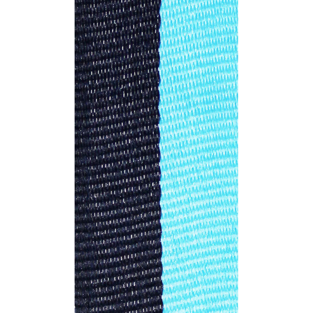 Medaillenband SCHWARZ- HELLBLAU 22 mm