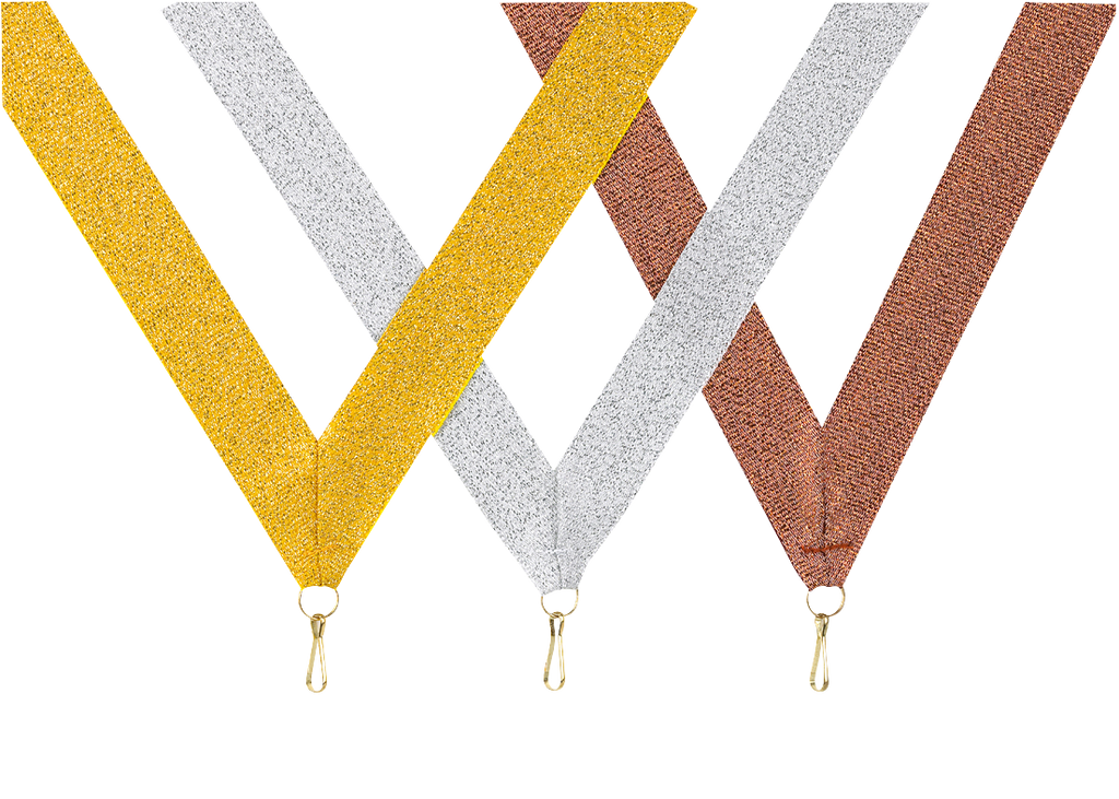 Medaillenband GLITZER BRONZE 22 mm